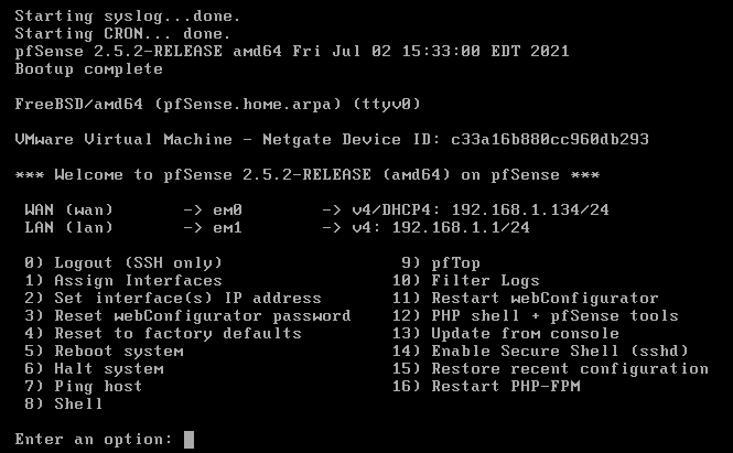 Network VLANs and interfaces