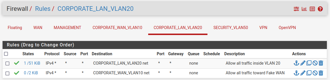 Corporate LAN firewall rules