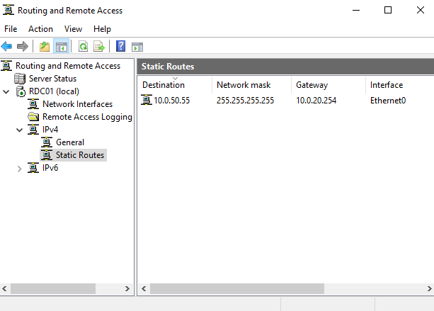 Active Directory Static Routing 1